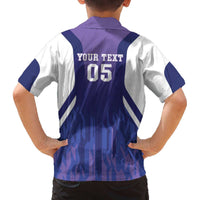 Custom Argentina 2025 Football Family Matching Off The Shoulder Long Sleeve Dress and Hawaiian Shirt Purple Version