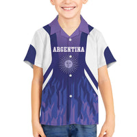 Custom Argentina 2025 Football Family Matching Off The Shoulder Long Sleeve Dress and Hawaiian Shirt Purple Version