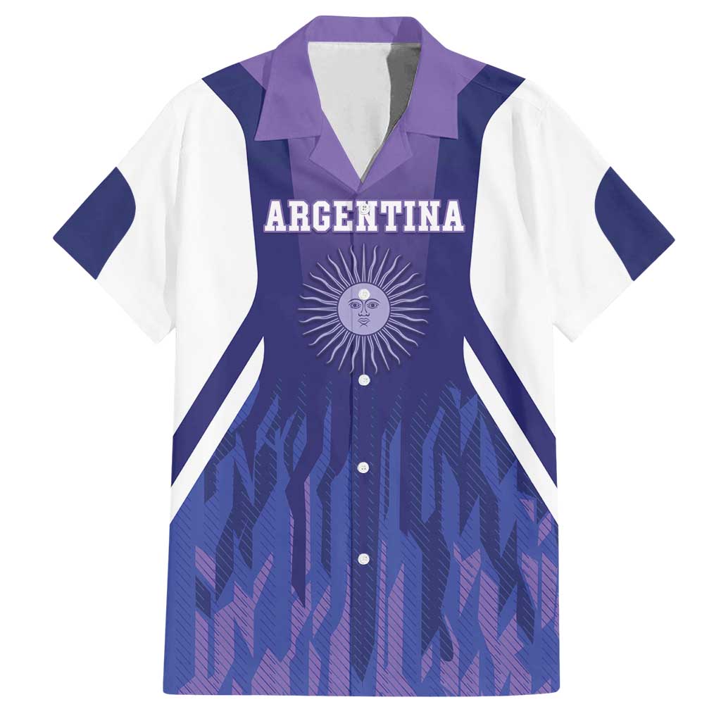 Custom Argentina 2025 Football Family Matching Off Shoulder Maxi Dress and Hawaiian Shirt Purple Version
