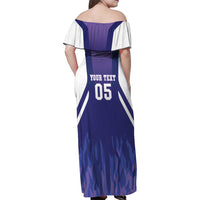 Custom Argentina 2025 Football Family Matching Off Shoulder Maxi Dress and Hawaiian Shirt Purple Version