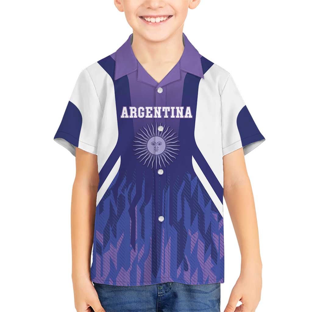 Custom Argentina 2025 Football Family Matching Off Shoulder Maxi Dress and Hawaiian Shirt Purple Version