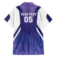 Custom Argentina 2025 Football Family Matching Off Shoulder Short Dress and Hawaiian Shirt Purple Version