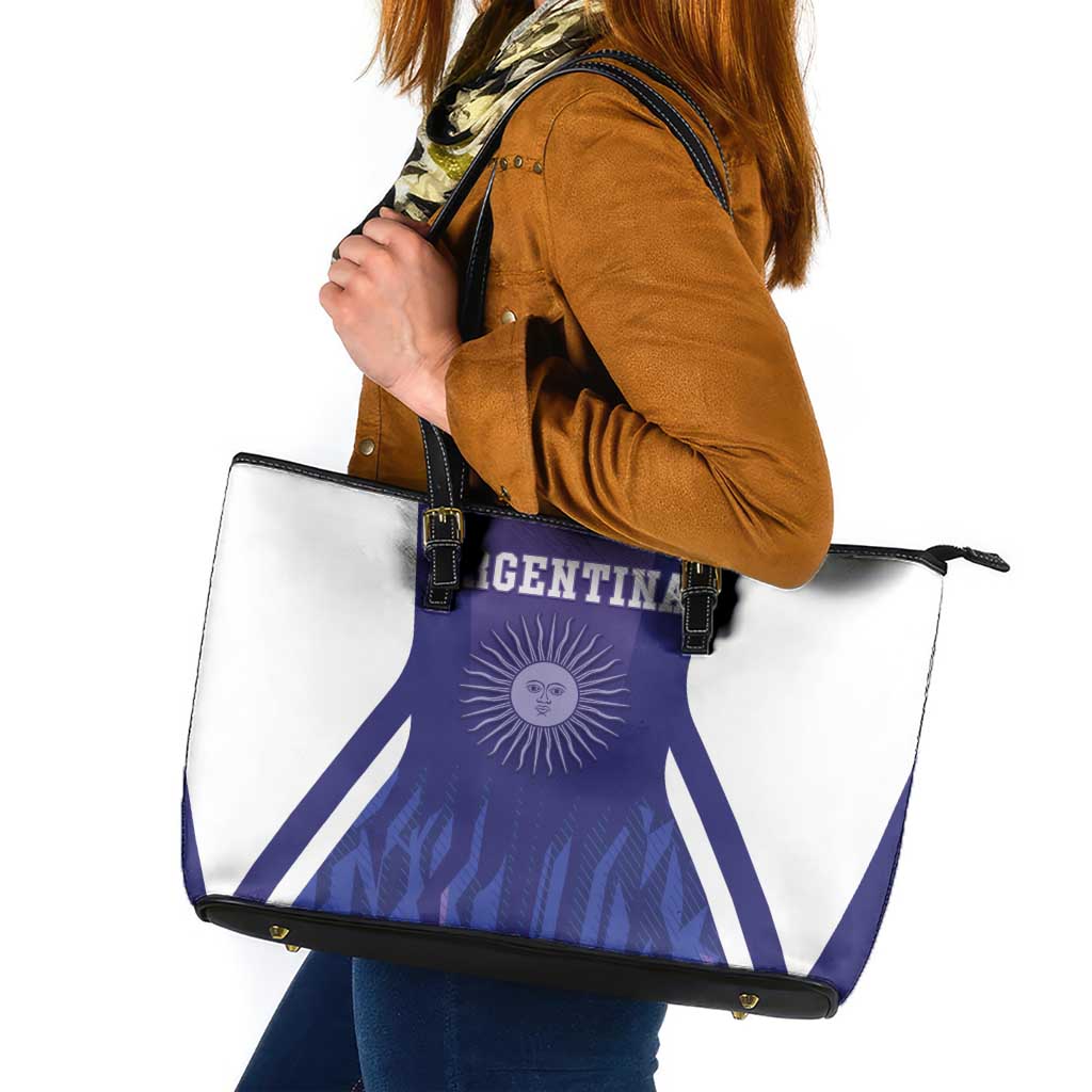 Argentina 2025 Football Leather Tote Bag Purple Version