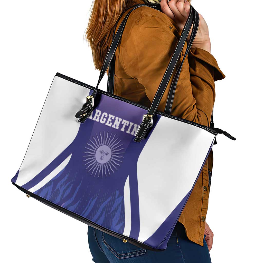 Argentina 2025 Football Leather Tote Bag Purple Version
