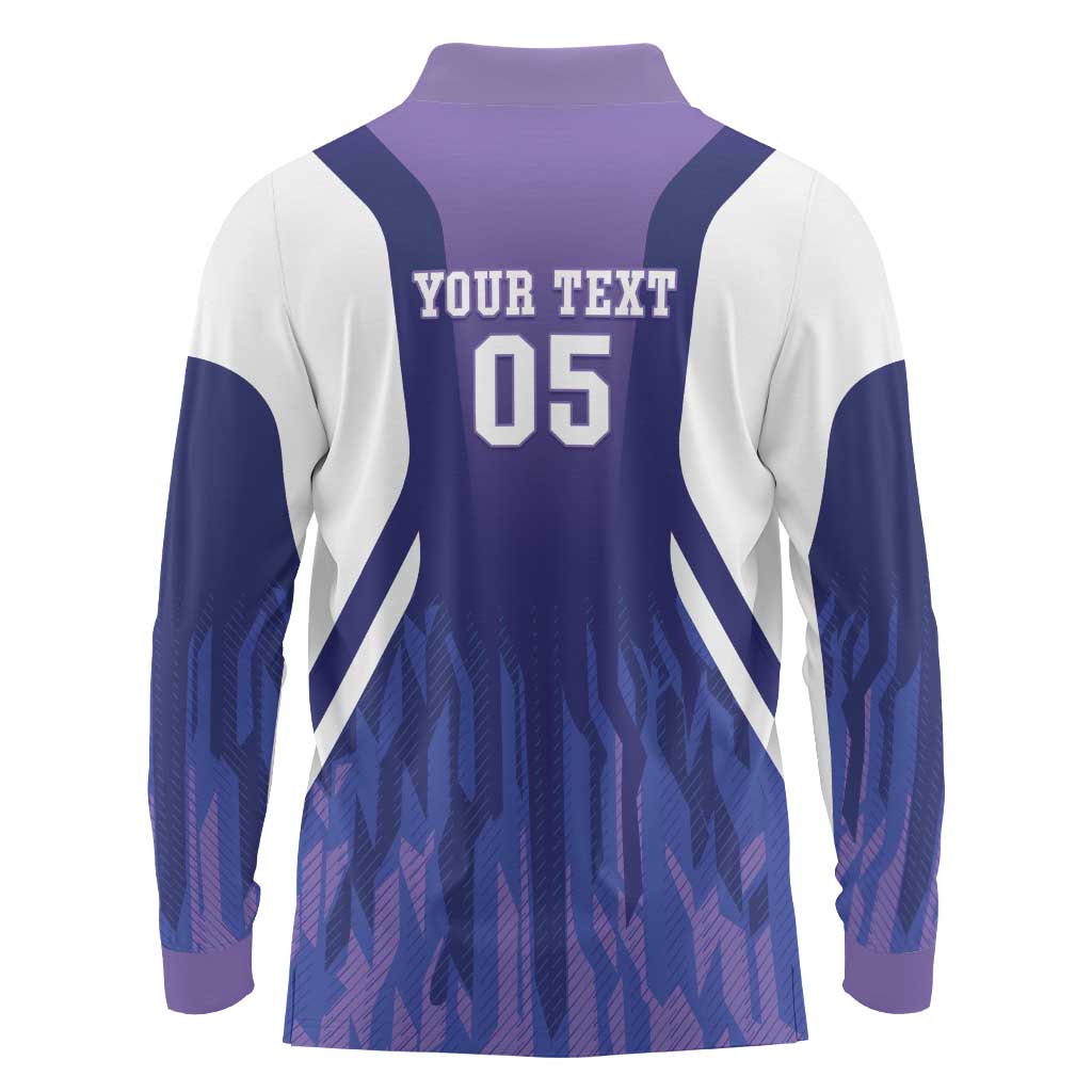 Custom Argentina 2025 Football Long Sleeve Polo Shirt Purple Version