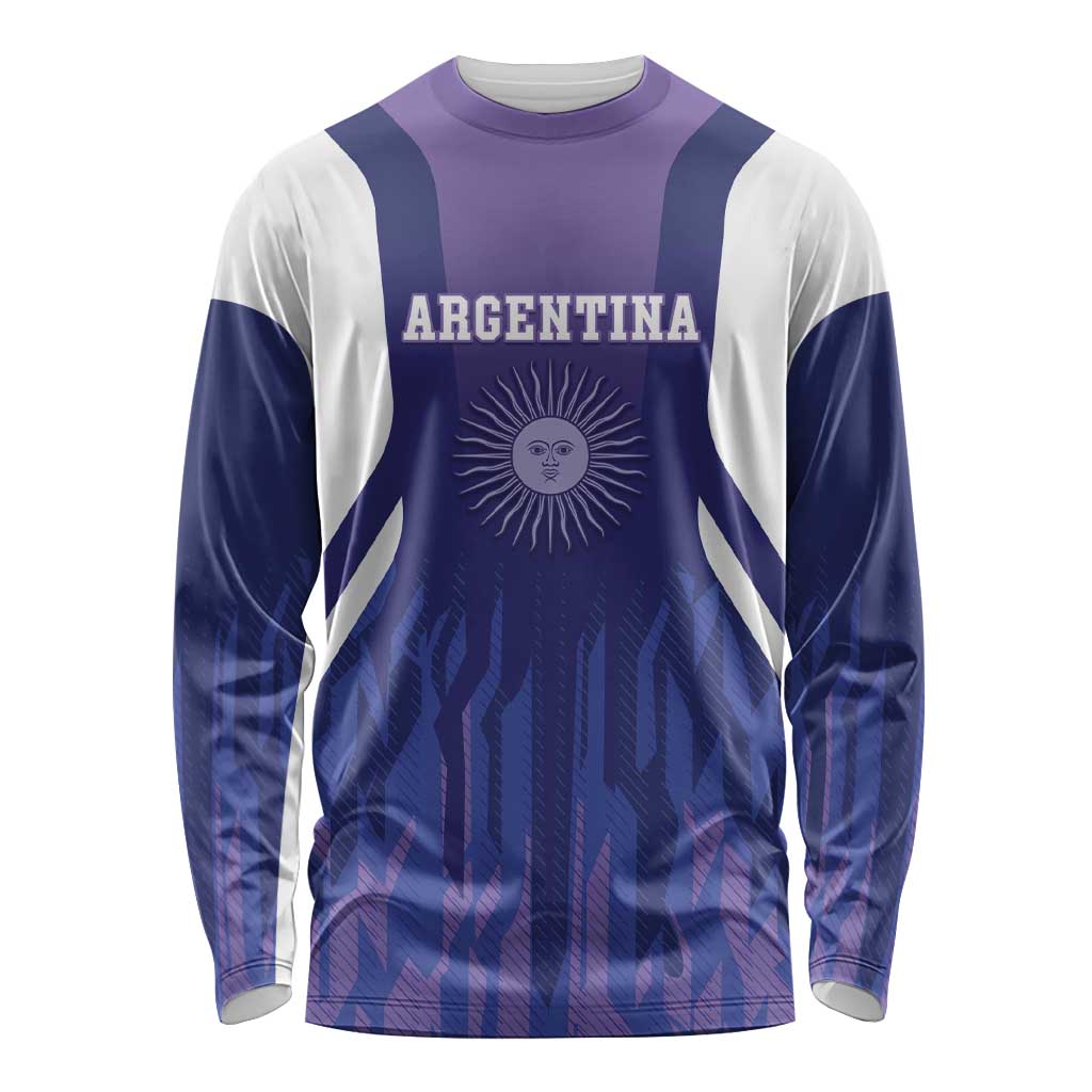 Custom Argentina 2025 Football Long Sleeve Shirt Purple Version