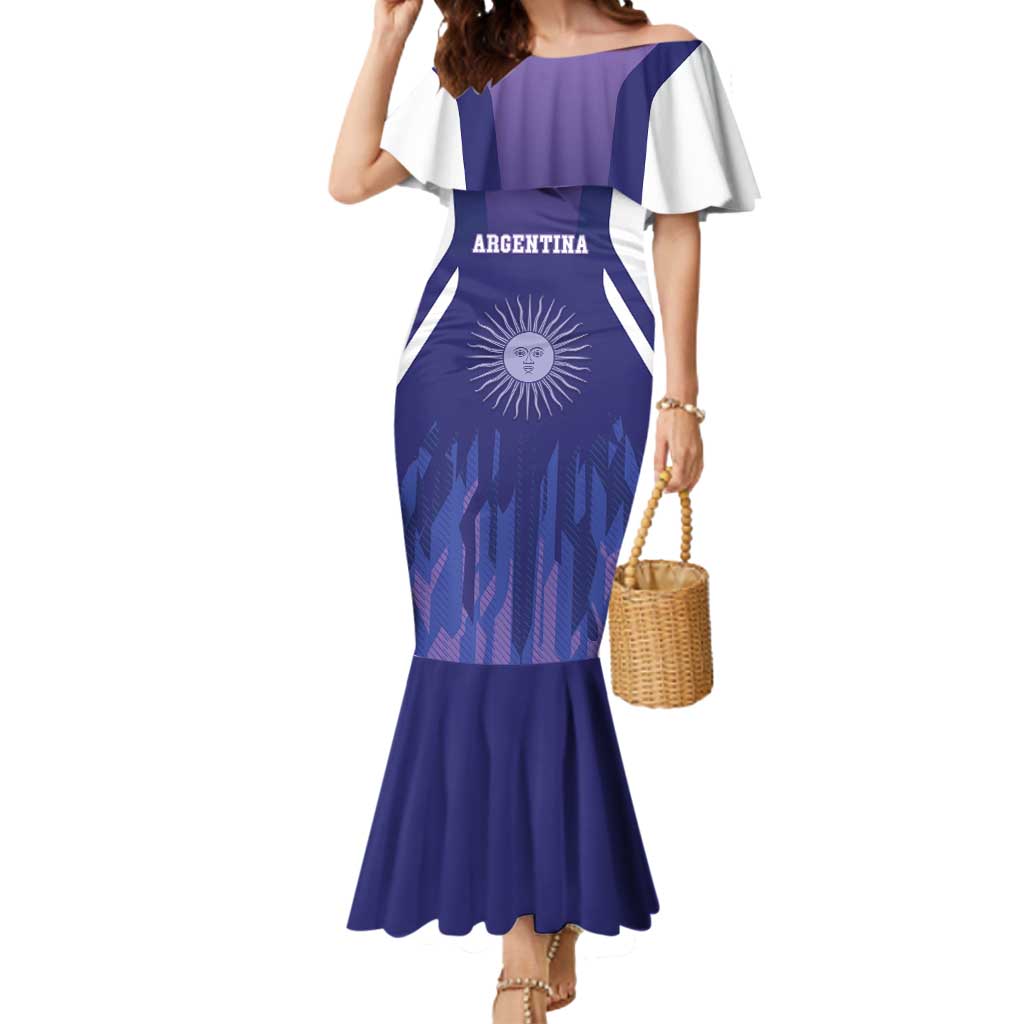 Custom Argentina 2025 Football Mermaid Dress Purple Version