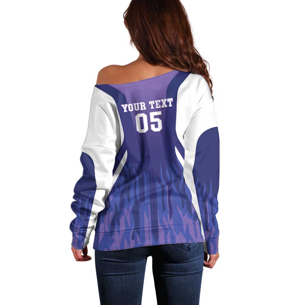 Custom Argentina 2025 Football Off Shoulder Sweater Purple Version