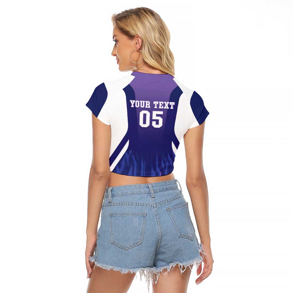 Custom Argentina 2025 Football Raglan Cropped T Shirt Purple Version