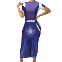Custom Argentina 2025 Football Short Sleeve Bodycon Dress Purple Version