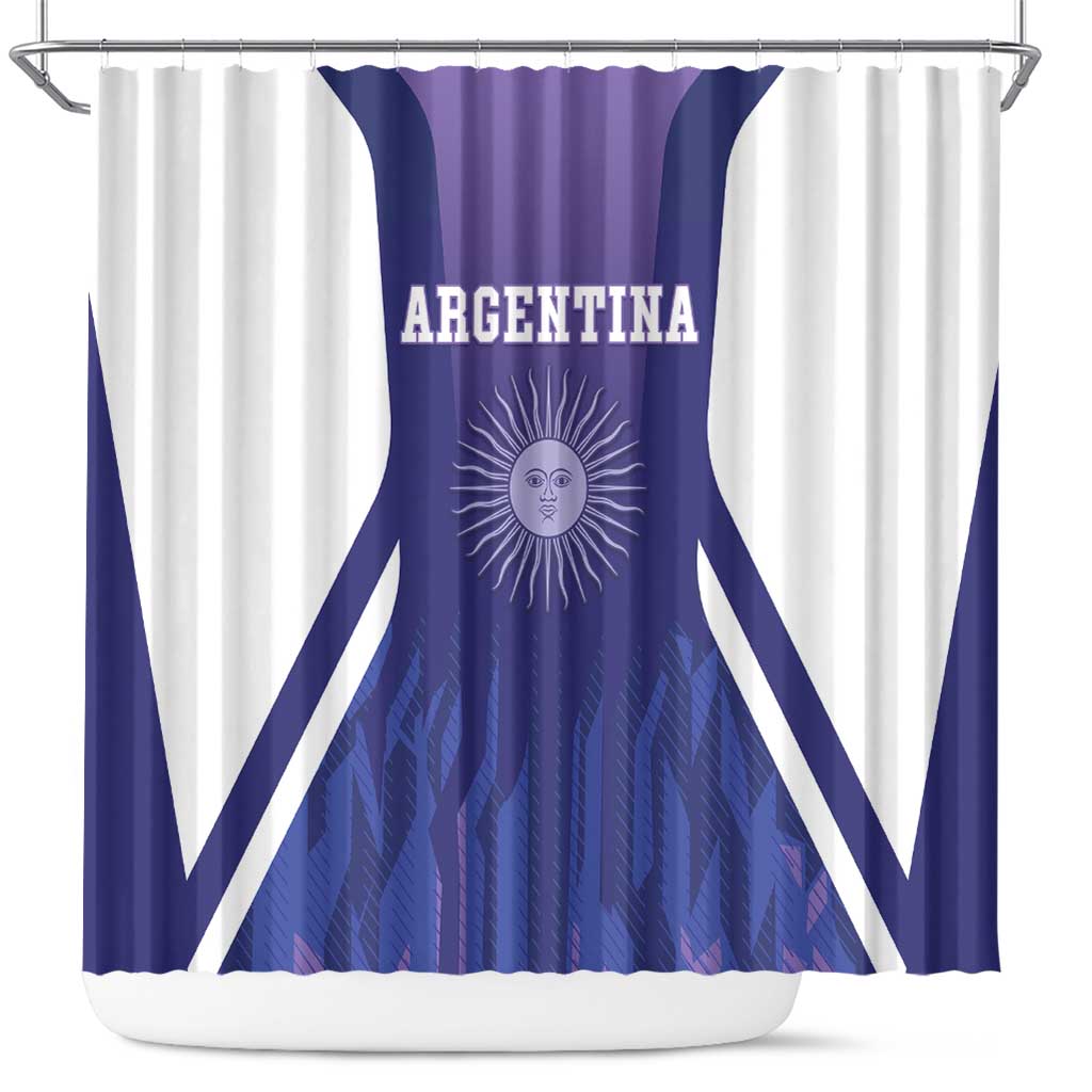 Argentina 2025 Football Shower Curtain Purple Version
