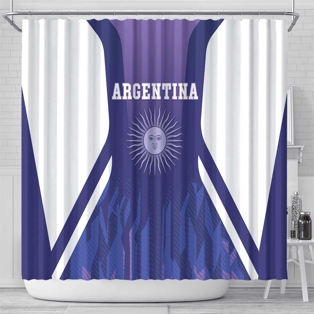 Argentina 2025 Football Shower Curtain Purple Version