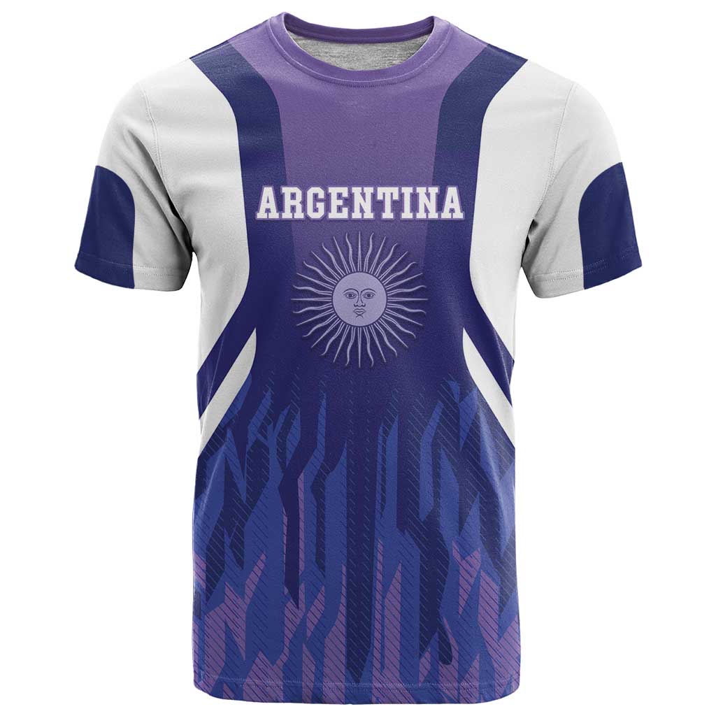 Custom Argentina 2025 Football T Shirt Purple Version