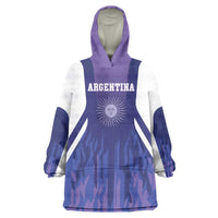 Custom Argentina 2025 Football Wearable Blanket Hoodie Purple Version