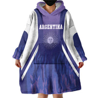 Custom Argentina 2025 Football Wearable Blanket Hoodie Purple Version