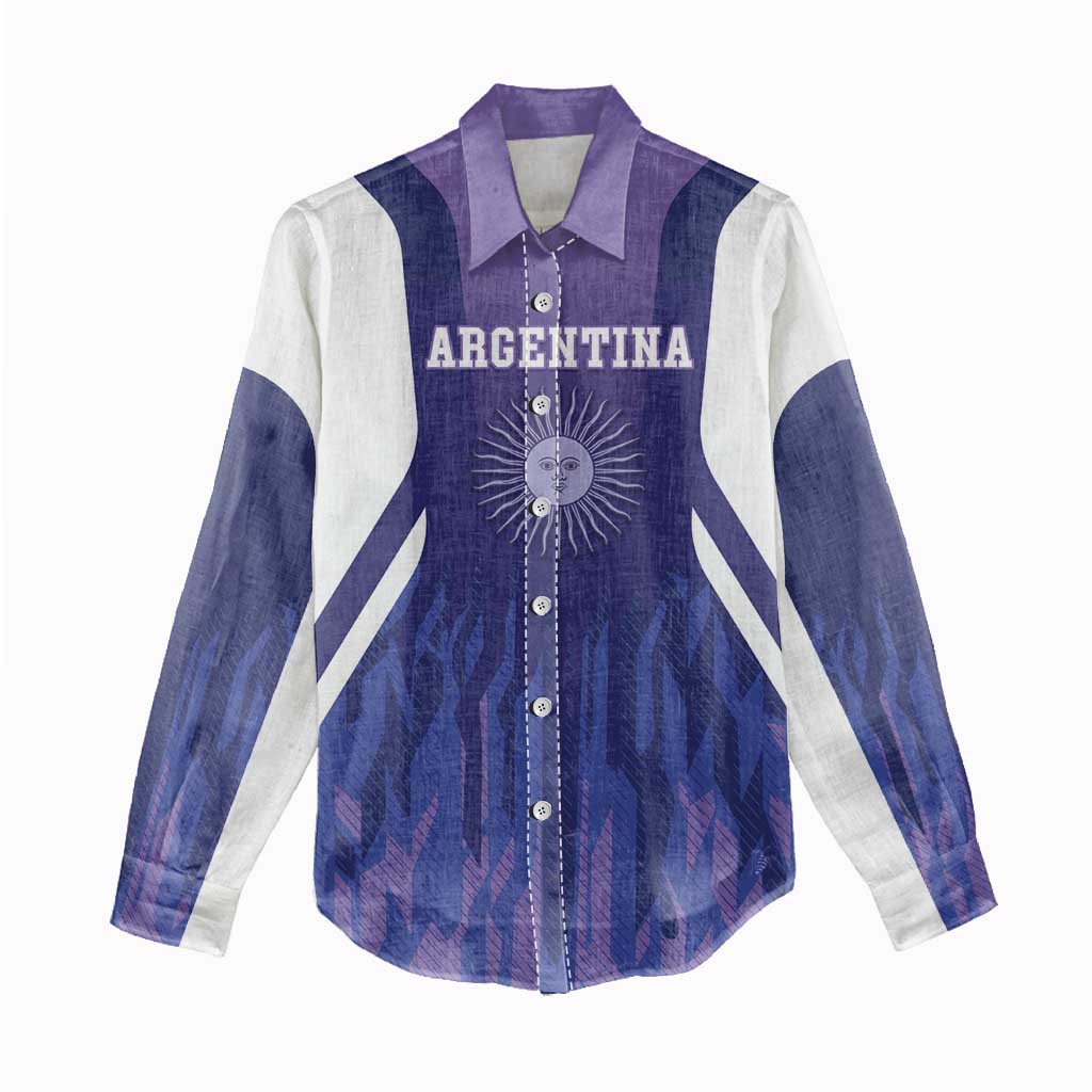 Custom Argentina 2025 Football Women Casual Shirt Purple Version
