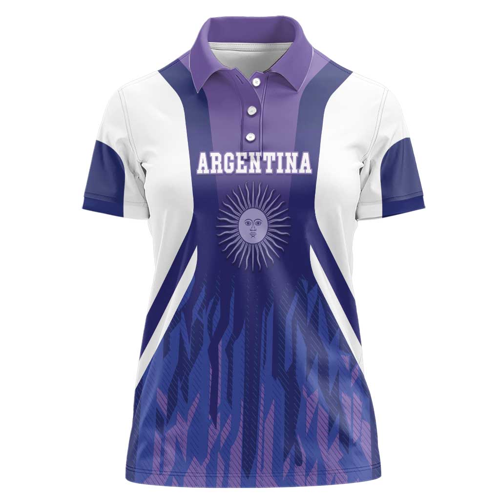 Custom Argentina 2025 Football Women Polo Shirt Purple Version