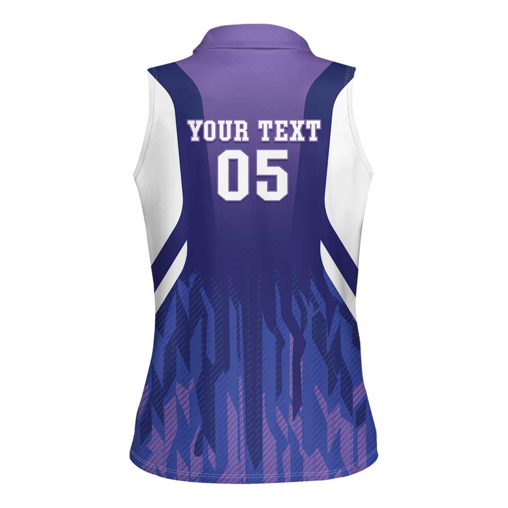 Custom Argentina 2025 Football Women Sleeveless Polo Shirt Purple Version