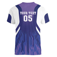 Custom Argentina 2025 Football Women V-Neck T-Shirt Purple Version