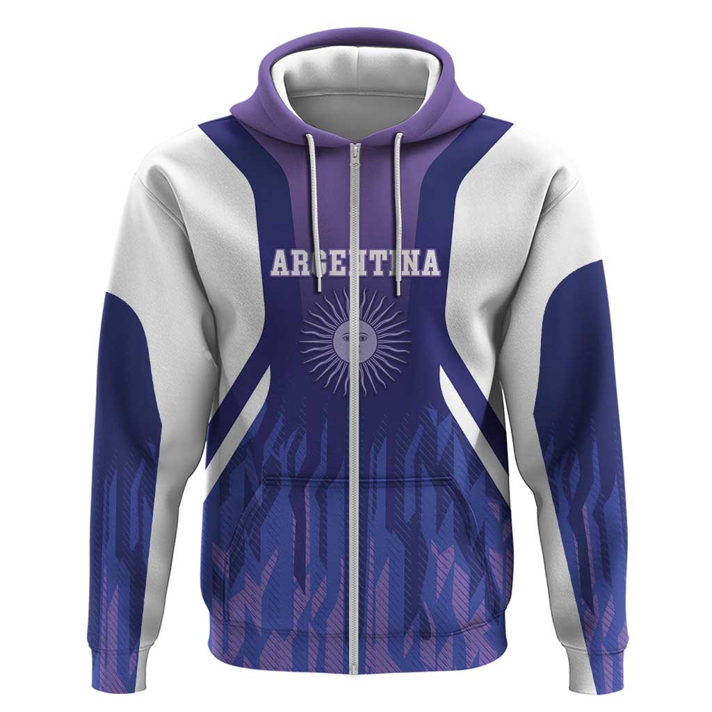 Custom Argentina 2025 Football Zip Hoodie Purple Version