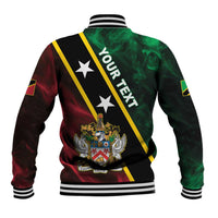 Personalized Saint Kitts and Nevis Baseball Jacket Flag Style With Stars