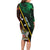 Personalized Saint Kitts and Nevis Family Matching Long Sleeve Bodycon Dress and Hawaiian Shirt Flag Style With Stars