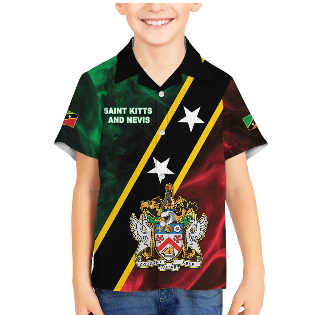 Personalized Saint Kitts and Nevis Family Matching Mermaid Dress and Hawaiian Shirt Flag Style With Stars