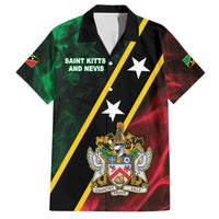 Personalized Saint Kitts and Nevis Family Matching Off Shoulder Short Dress and Hawaiian Shirt Flag Style With Stars