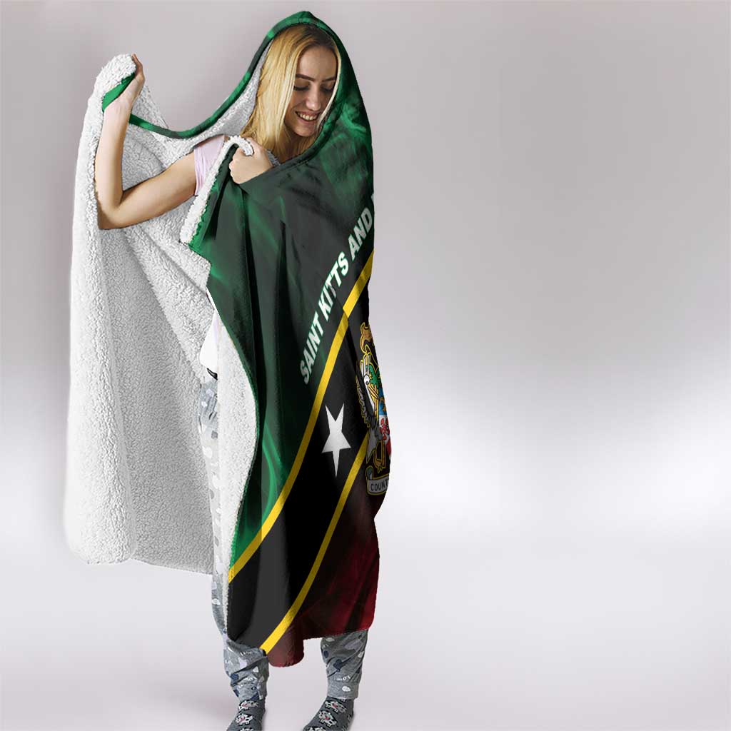 Saint Kitts and Nevis Hooded Blanket Flag Style With Stars