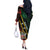Personalized Saint Kitts and Nevis Off The Shoulder Long Sleeve Dress Flag Style With Stars