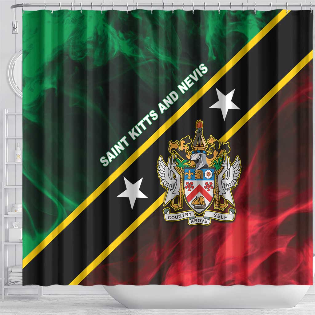 Saint Kitts and Nevis Shower Curtain Flag Style With Stars