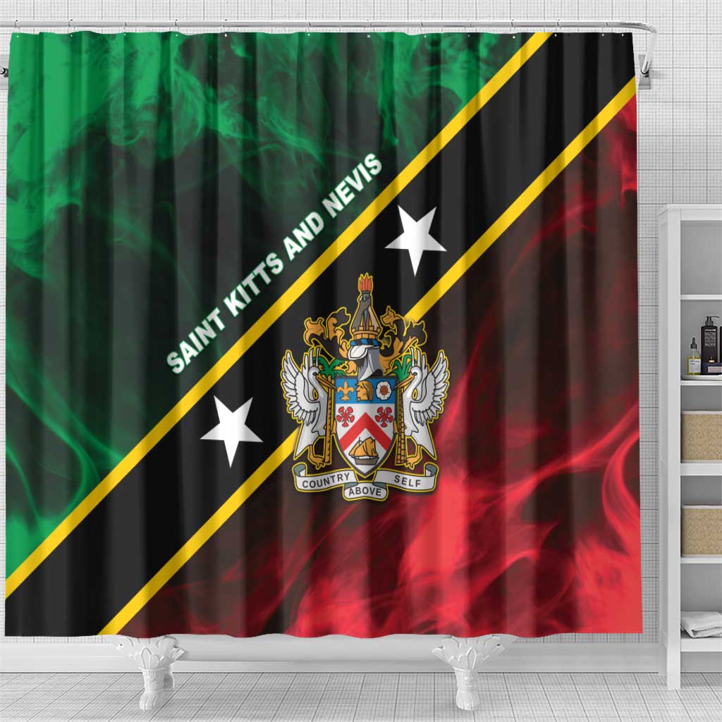 Saint Kitts and Nevis Shower Curtain Flag Style With Stars