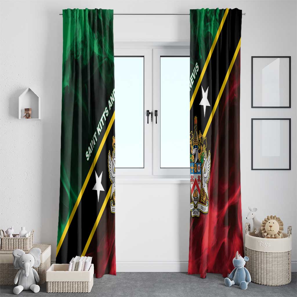 Saint Kitts and Nevis Window Curtain Flag Style With Stars