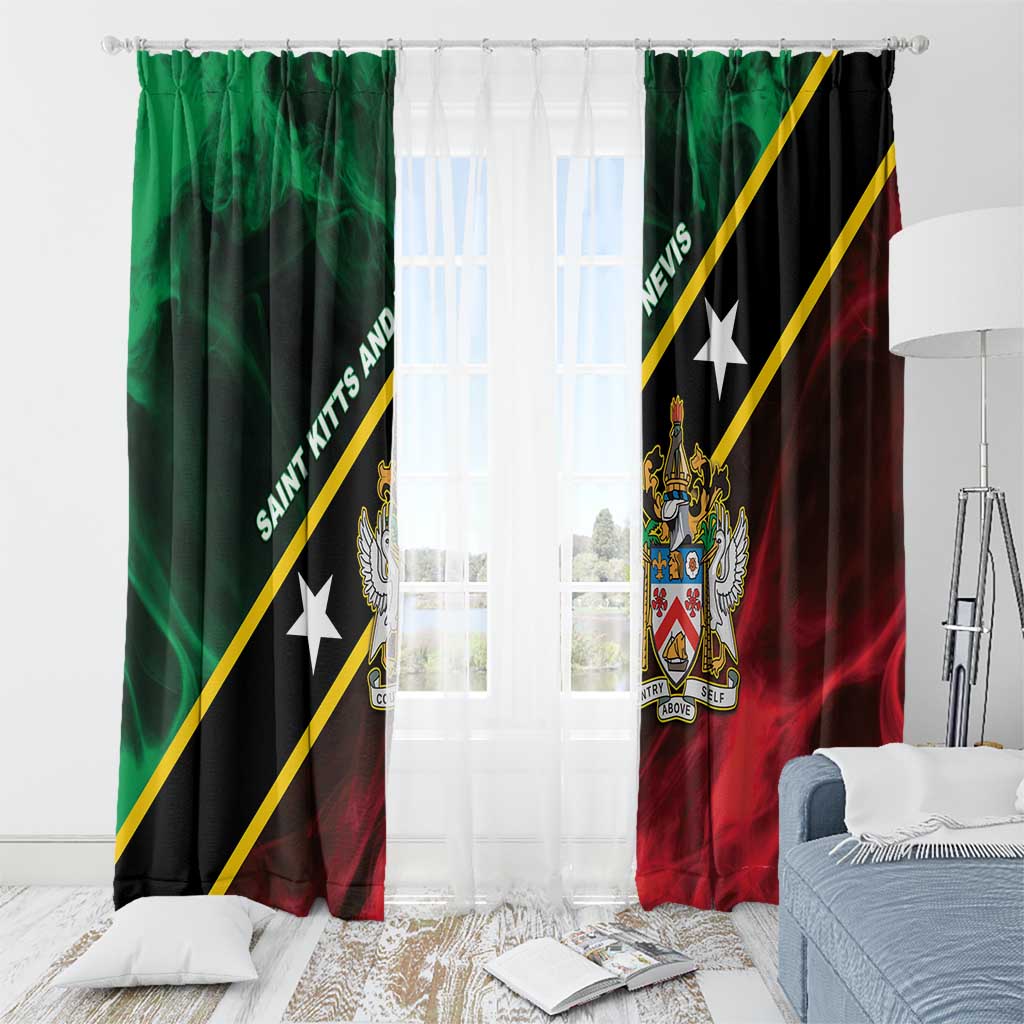 Saint Kitts and Nevis Window Curtain Flag Style With Stars