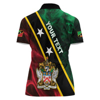 Personalized Saint Kitts and Nevis Women Polo Shirt Flag Style With Stars