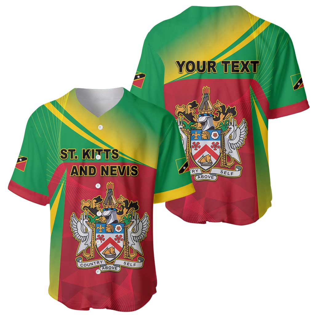 Personalized Saint Kitts and Nevis Baseball Jersey Coat Of Arms Sporty Style