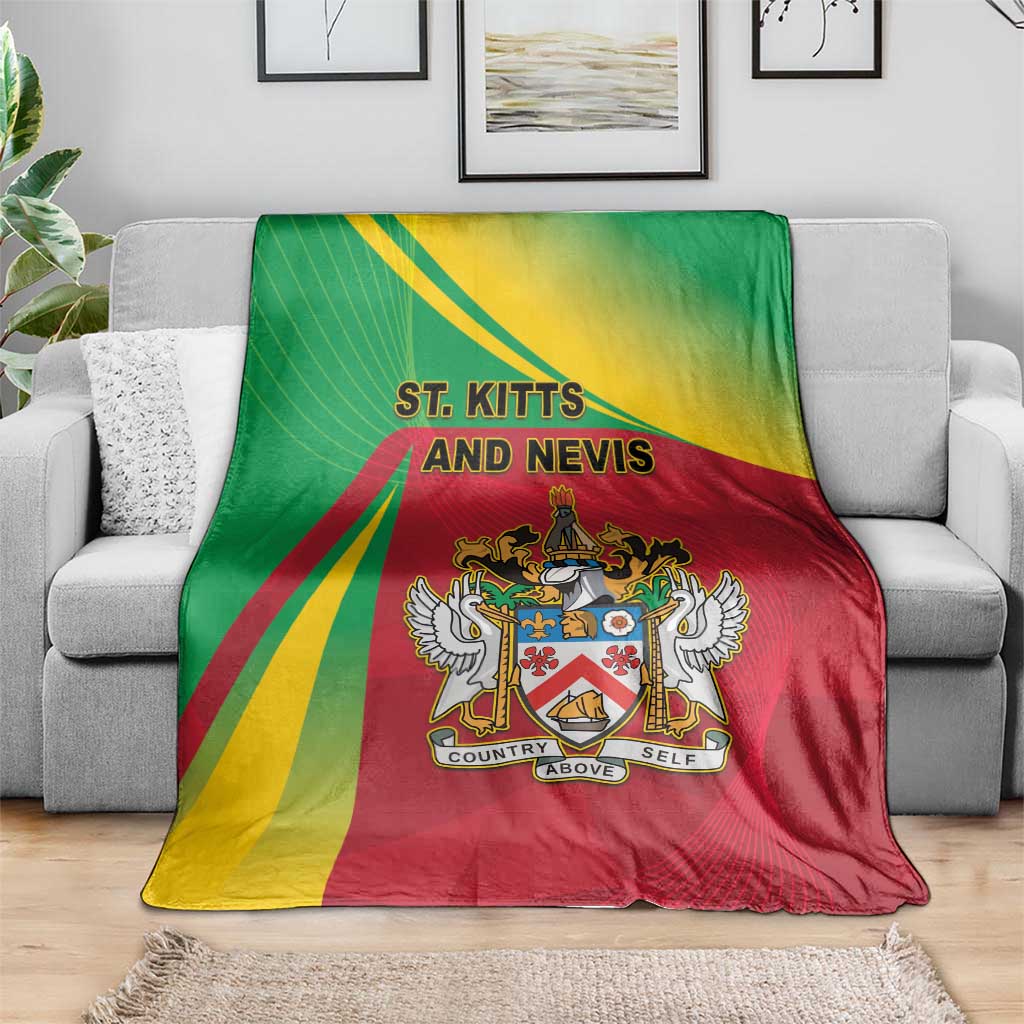 Saint Kitts and Nevis Blanket Coat Of Arms Sporty Style