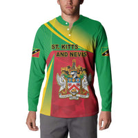Personalized Saint Kitts and Nevis Button Sweatshirt Coat Of Arms Sporty Style