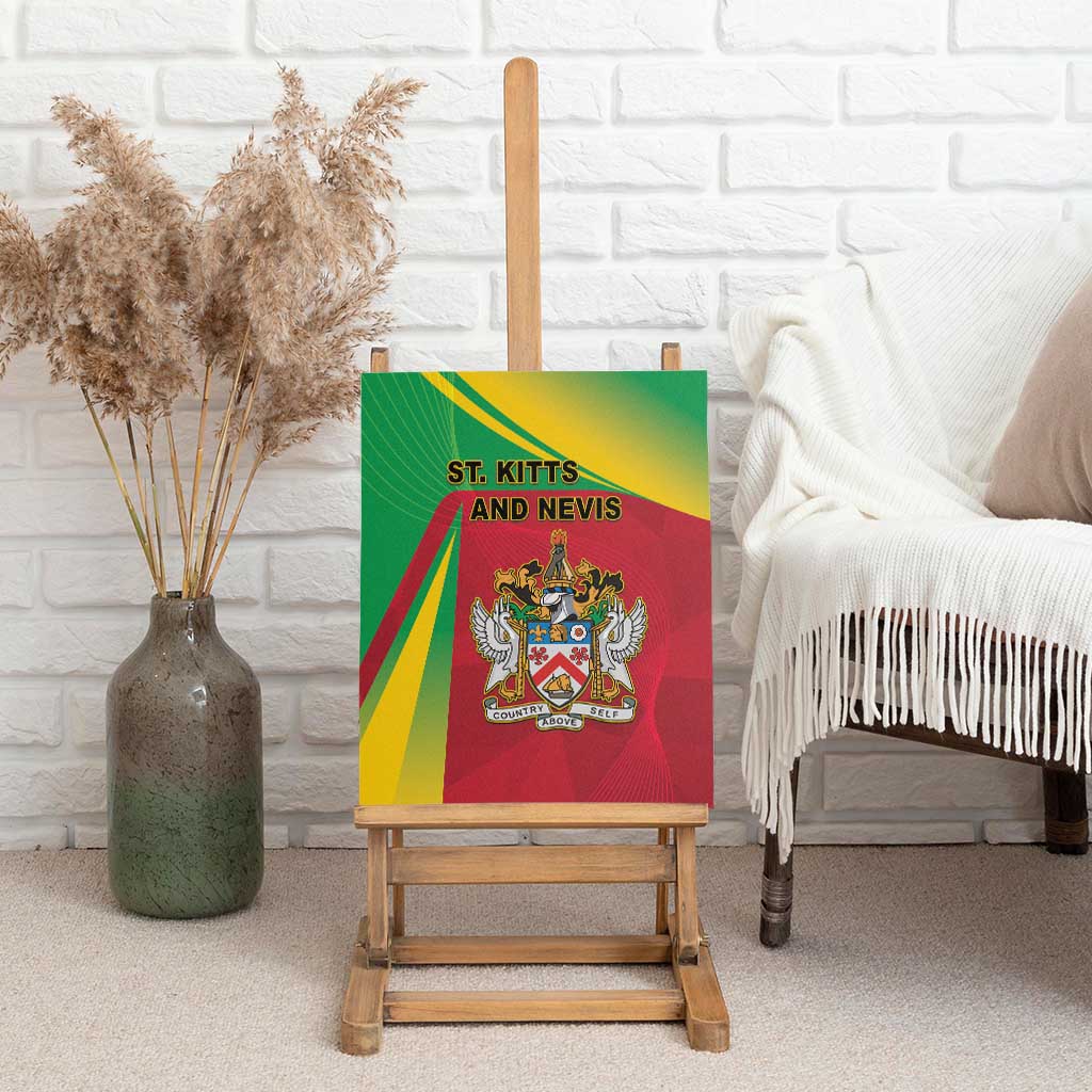 Saint Kitts and Nevis Canvas Wall Art Coat Of Arms Sporty Style
