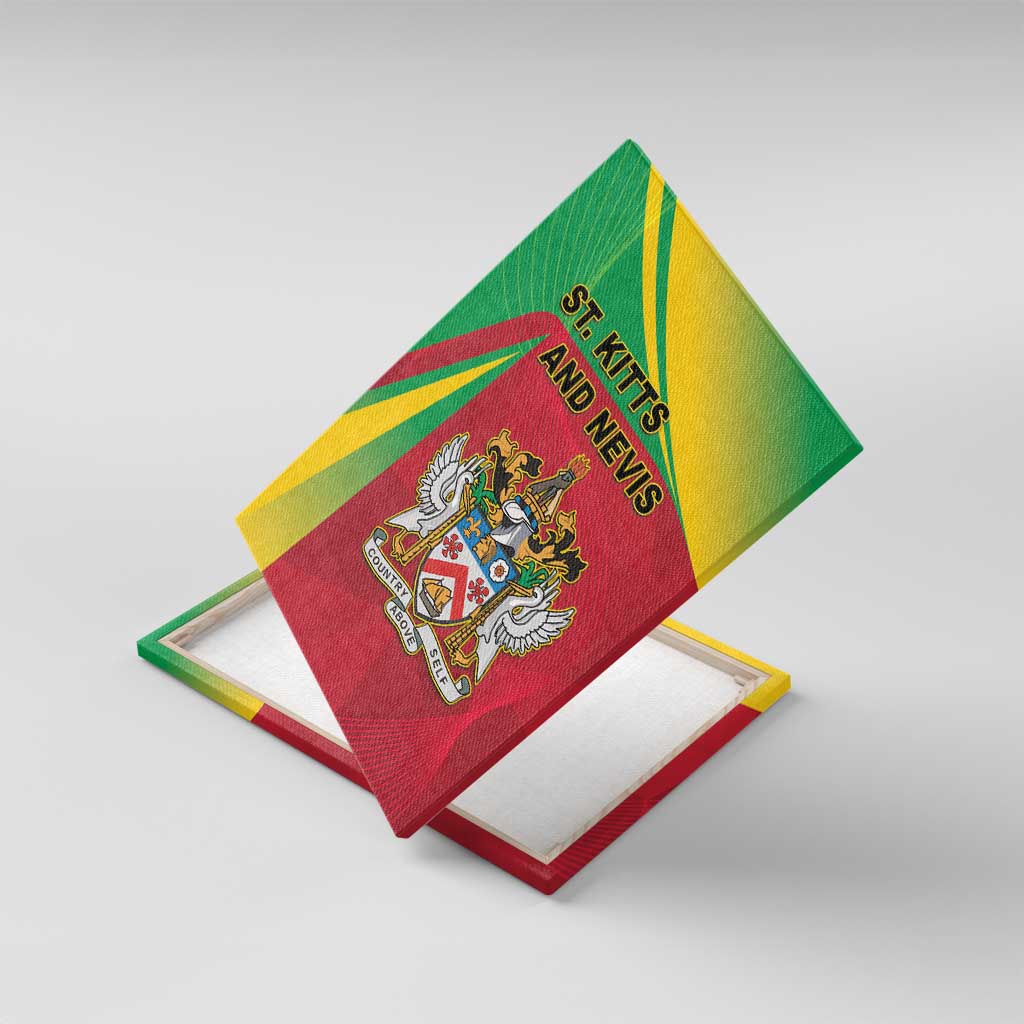 Saint Kitts and Nevis Canvas Wall Art Coat Of Arms Sporty Style