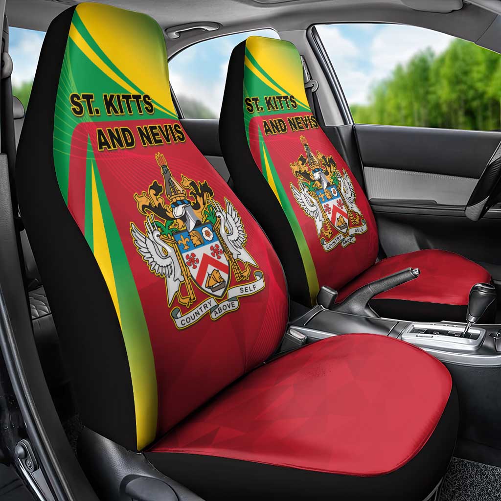 Saint Kitts and Nevis Car Seat Cover Coat Of Arms Sporty Style
