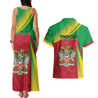 Personalized Saint Kitts and Nevis Couples Matching Tank Maxi Dress and Hawaiian Shirt Coat Of Arms Sporty Style