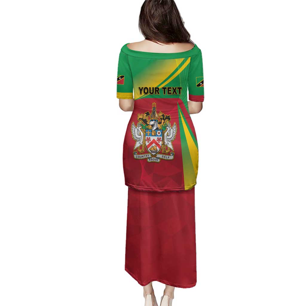 Personalized Saint Kitts and Nevis Family Matching Puletasi and Hawaiian Shirt Coat Of Arms Sporty Style