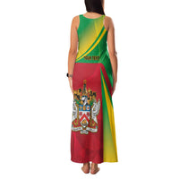 Personalized Saint Kitts and Nevis Family Matching Tank Maxi Dress and Hawaiian Shirt Coat Of Arms Sporty Style
