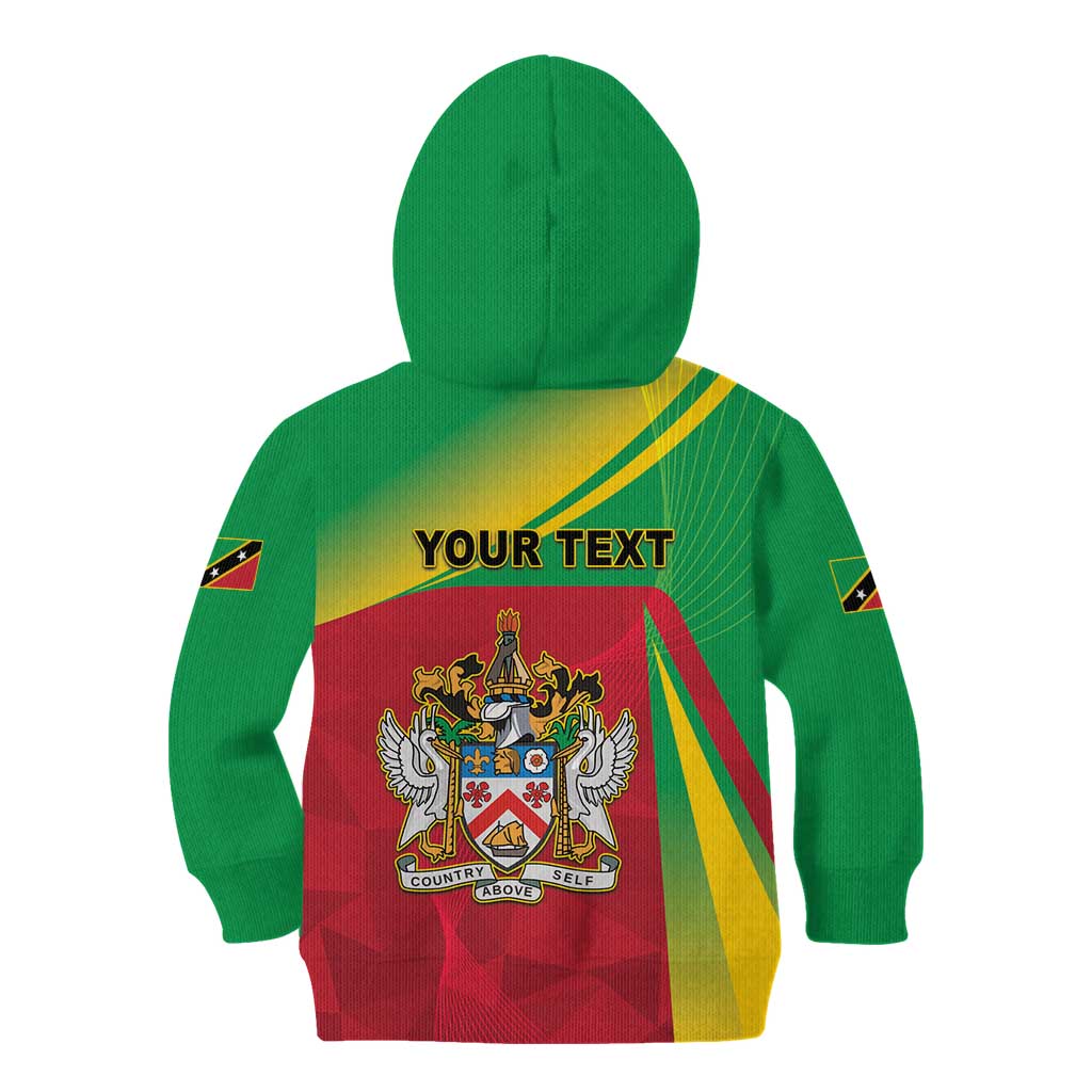 Personalized Saint Kitts and Nevis Kid Hoodie Coat Of Arms Sporty Style