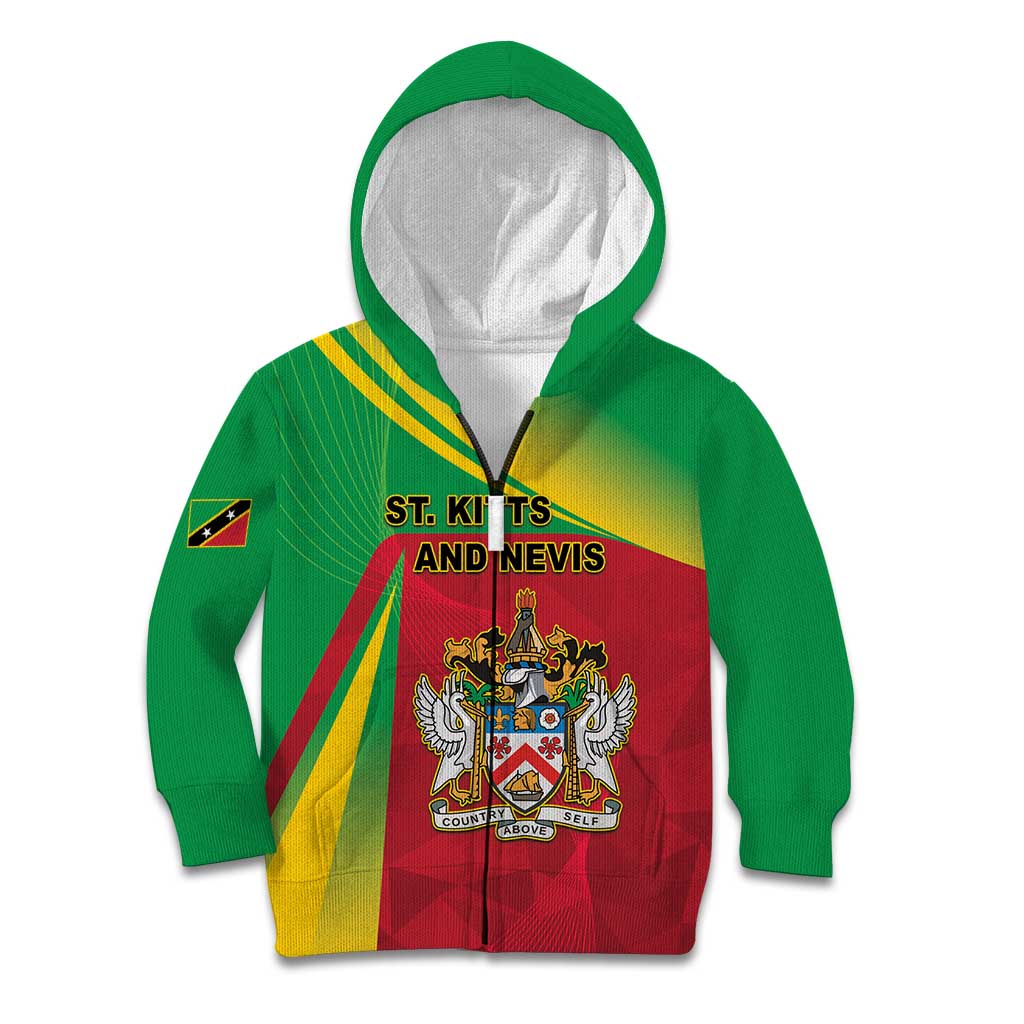 Personalized Saint Kitts and Nevis Kid Hoodie Coat Of Arms Sporty Style