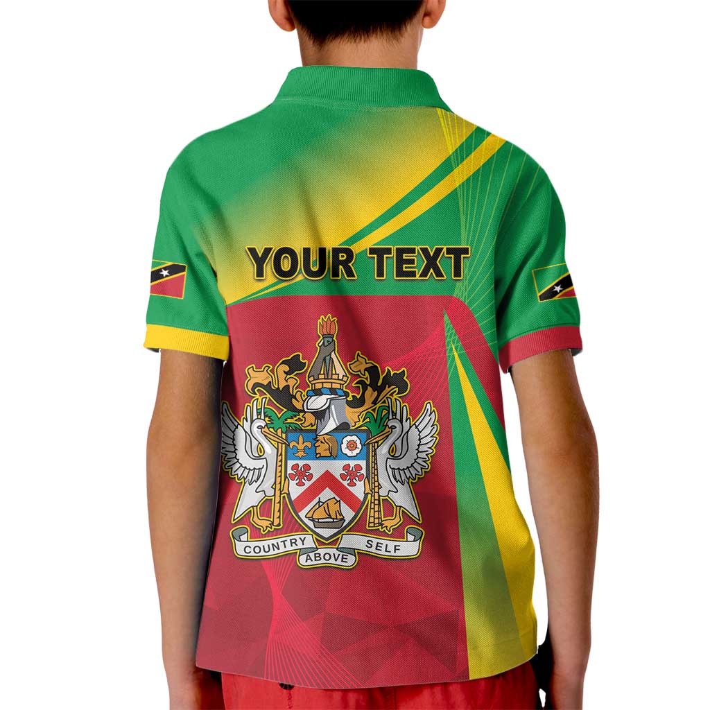 Personalized Saint Kitts and Nevis Kid Polo Shirt Coat Of Arms Sporty Style