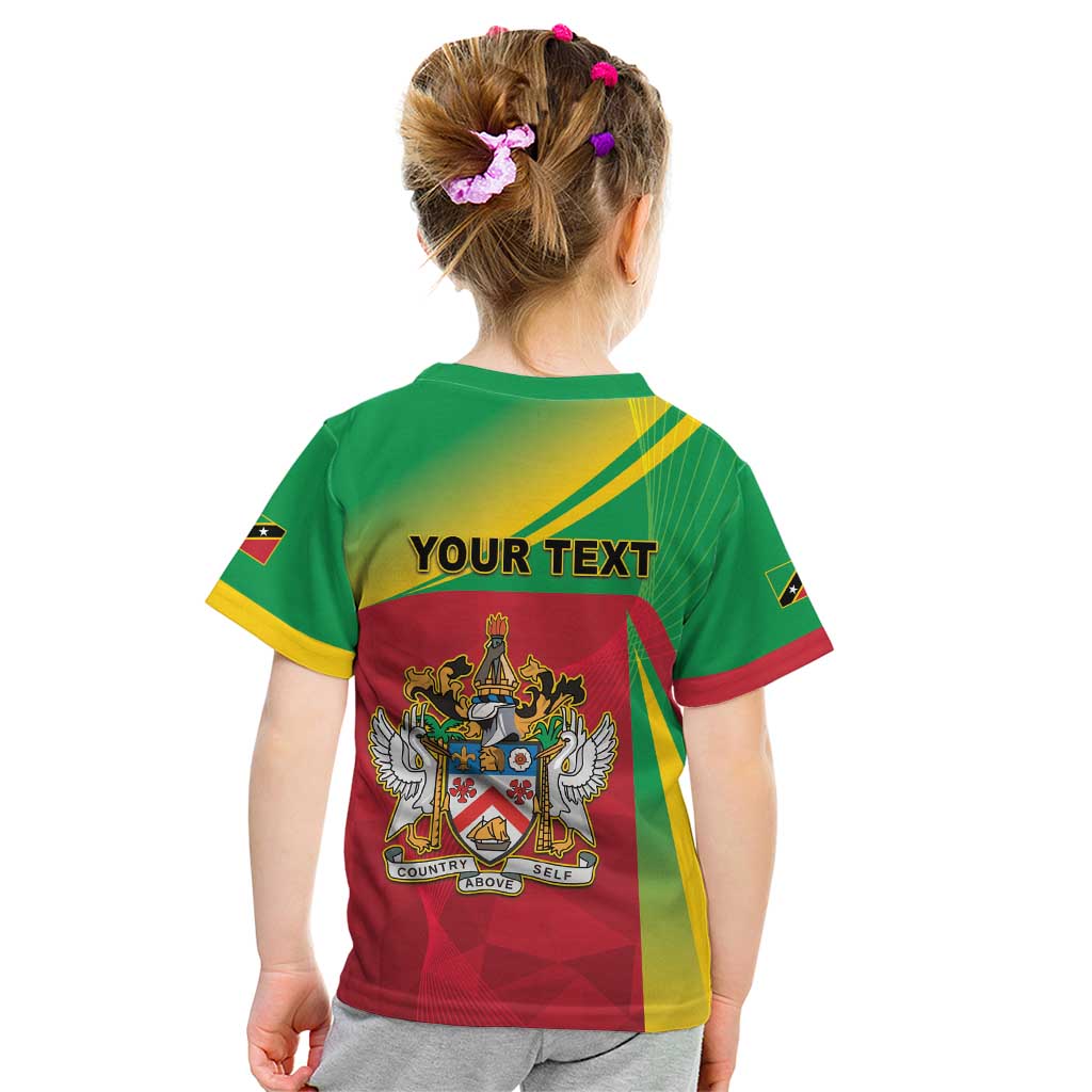 Personalized Saint Kitts and Nevis Kid T Shirt Coat Of Arms Sporty Style