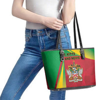 Saint Kitts and Nevis Leather Tote Bag Coat Of Arms Sporty Style