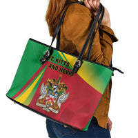Saint Kitts and Nevis Leather Tote Bag Coat Of Arms Sporty Style